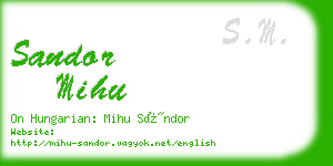 sandor mihu business card